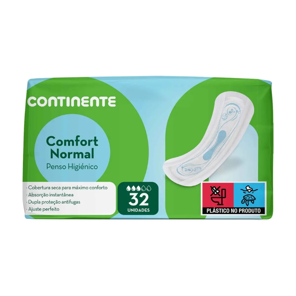 Compresas sanitarias Comfort Normal sin alas Continente (32 U)