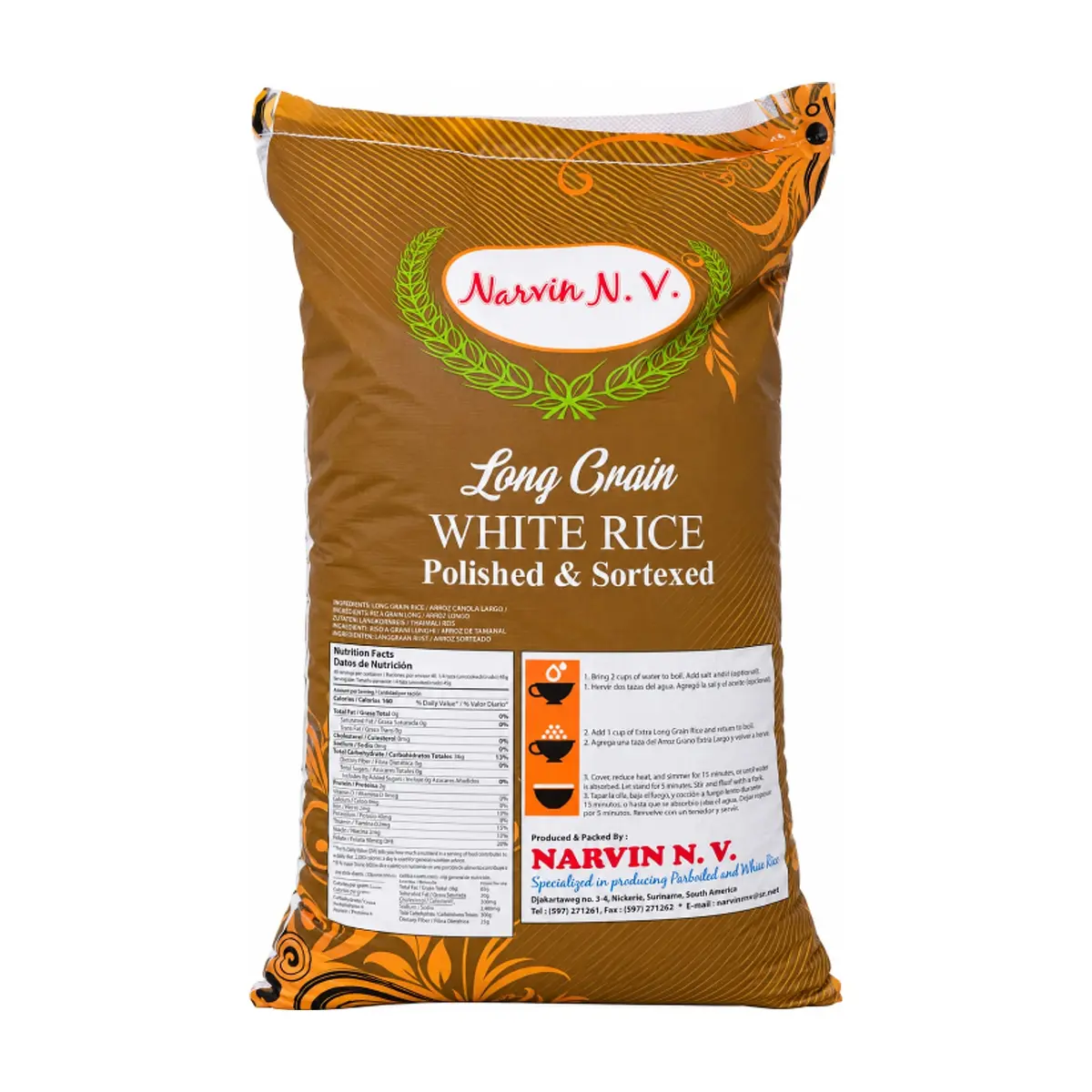 Arroz blanco de grano largo Narvin N. V. (45 kg / 100 lb) - Thumbnail 2