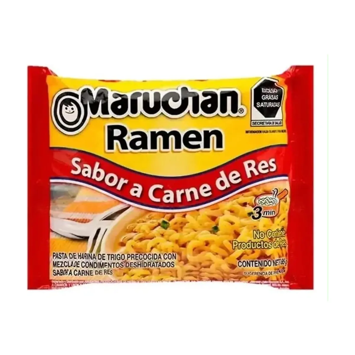 Sopa instantánea maruchan sabor carne - Imagen 1
