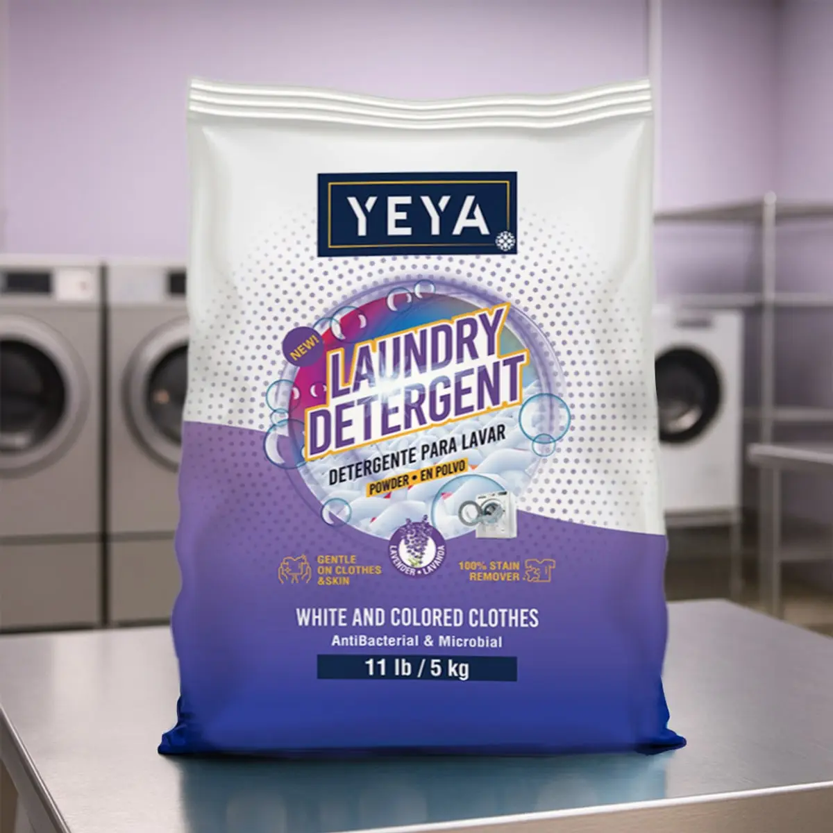 Detergente en polvo con aroma a lavanda YEYA (5 kg / 11 lb) - Thumbnail 4