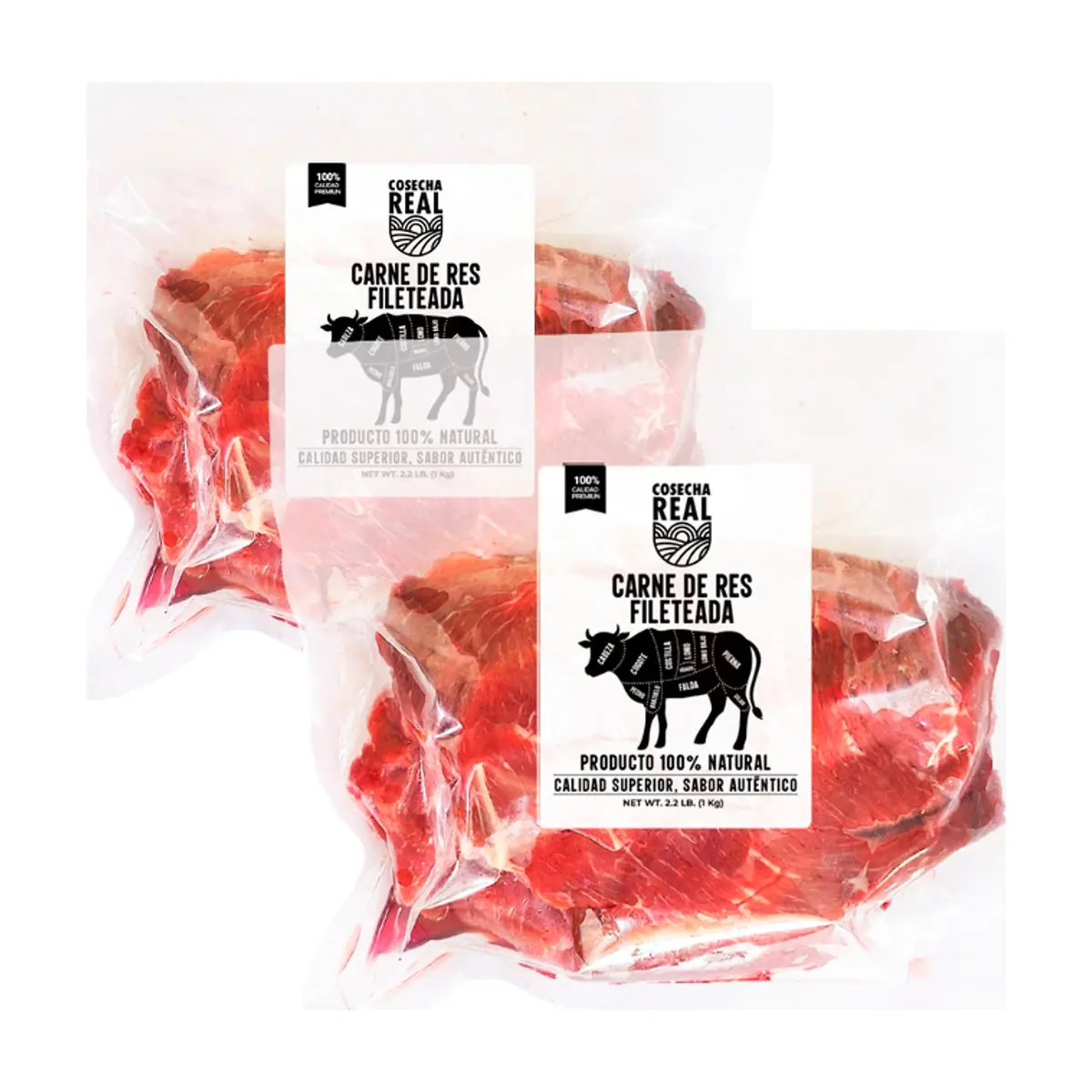 Carne de res fileteada Cosecha Real (2 x 1 kg / 2.2 lb) - Miniatura 1