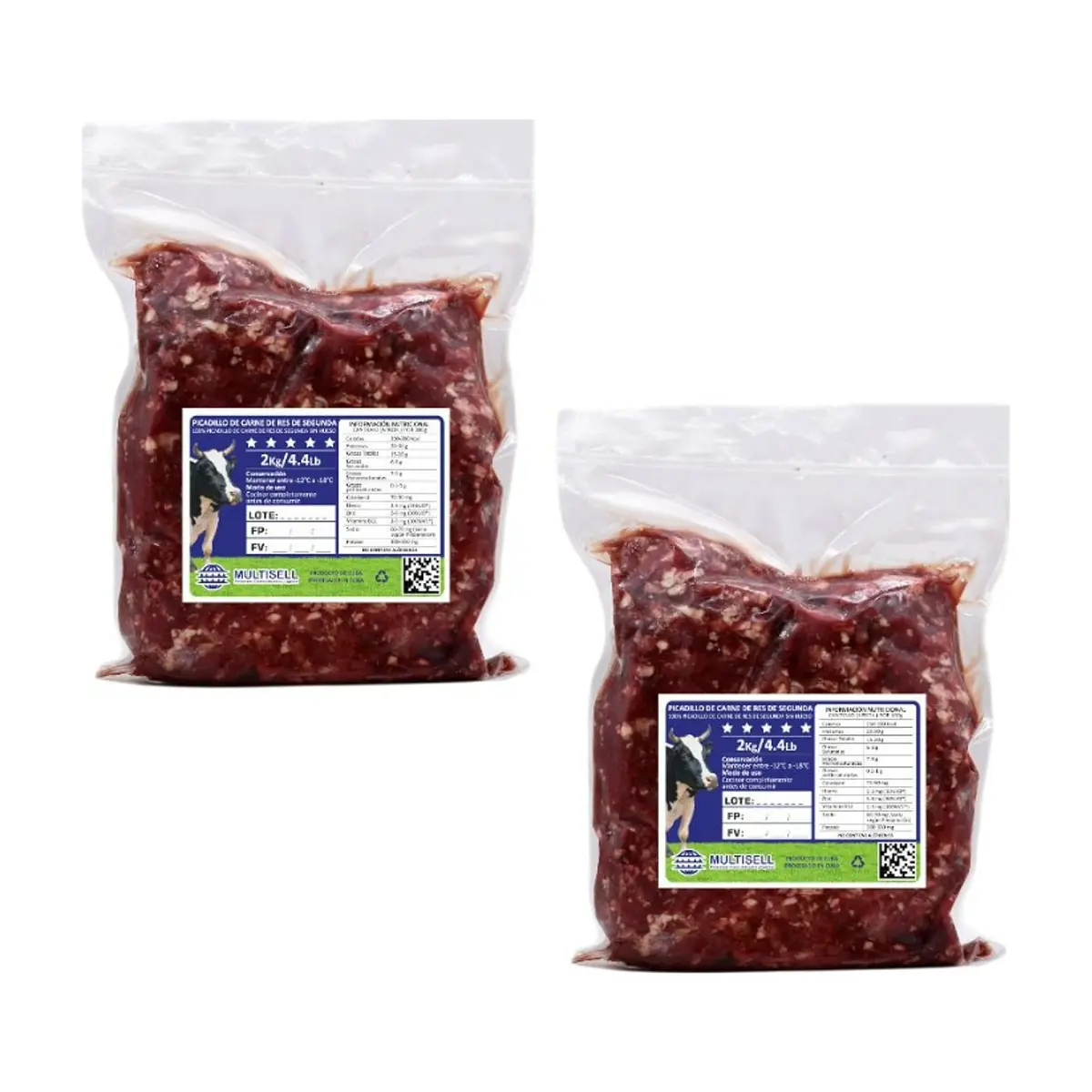 Picadillo de carne de res de segunda Multisell (2 x 2.00 kg / 4.4 lb)
