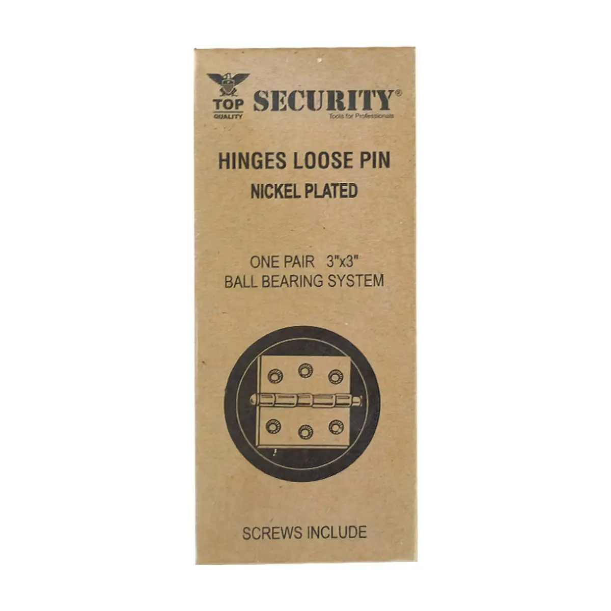 Bisagra de acero con terminación cromada de 76 mm x 76 mm Security (2 U) - Thumbnail 3