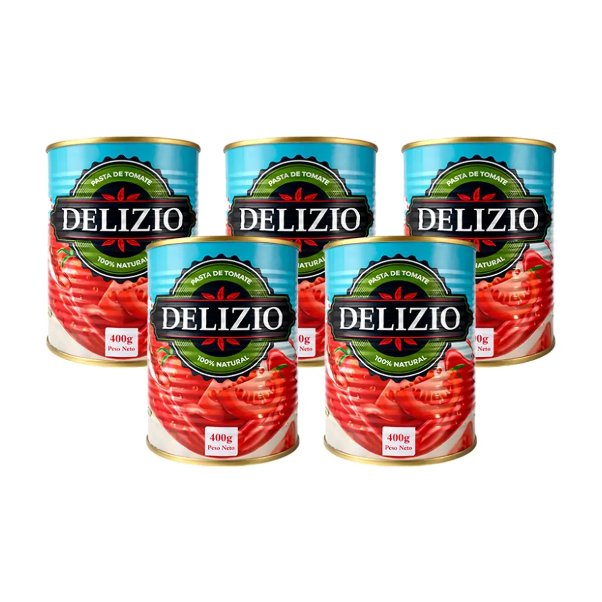Pasta de Tomate Delizio (5 X 400 g / 14.1 oz)