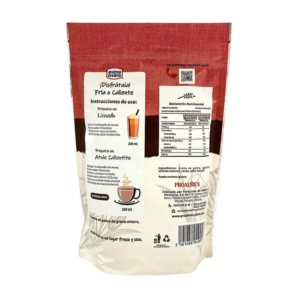 Avena en polvo sabor chocolate Avena Rivero (400 g / 14.11 oz) - Thumbnail 5