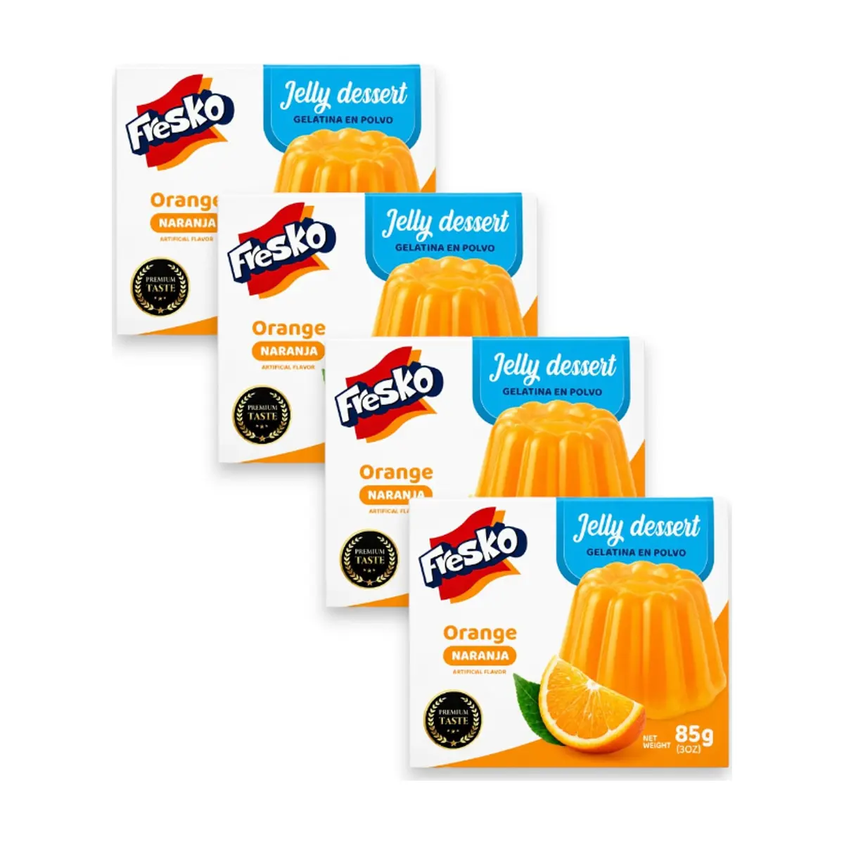 Gelatina de naranja Fresko (4 x 85 g / 3 oz)