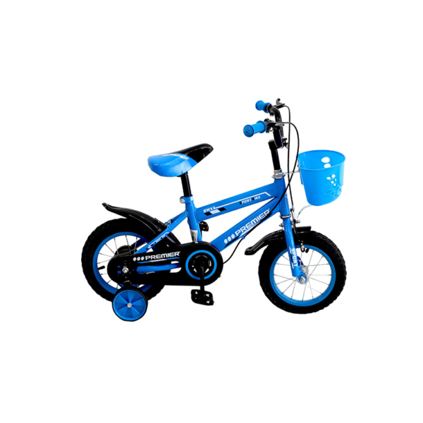 bicicleta pedal niño color azul con cesta para cuba