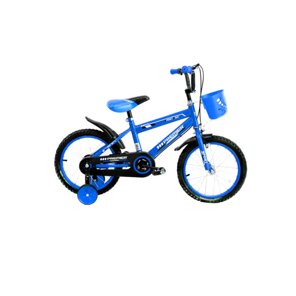 bicicleta pedal niño color azul mediana con cesta para cuba